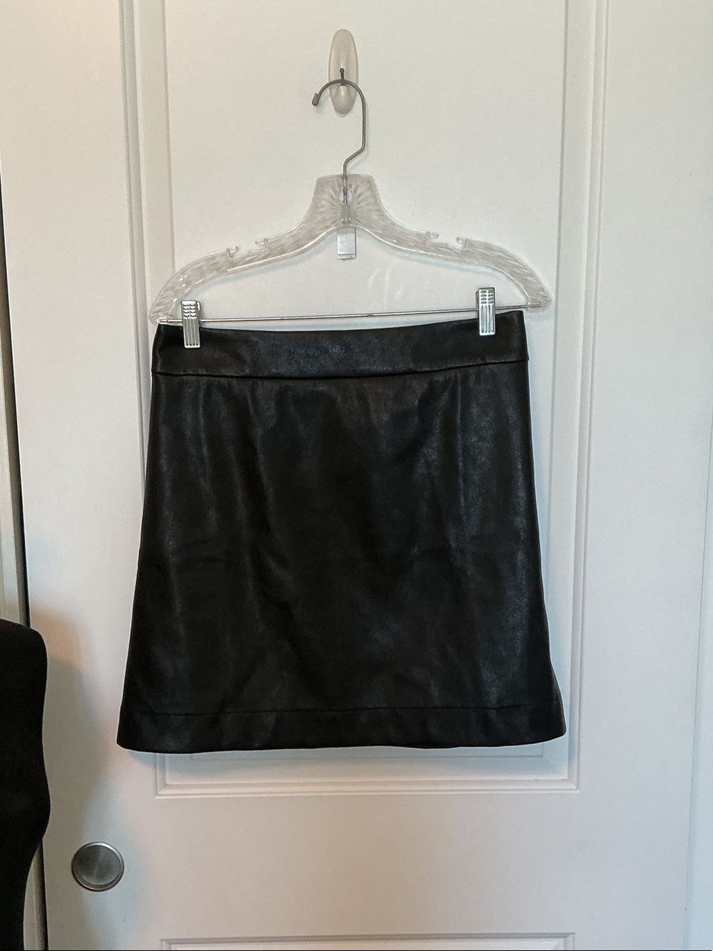 J. Crew Black Faux Leather Mini Skirt 8 NWT